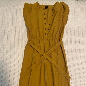 Mustard yellow button up jumpsuit